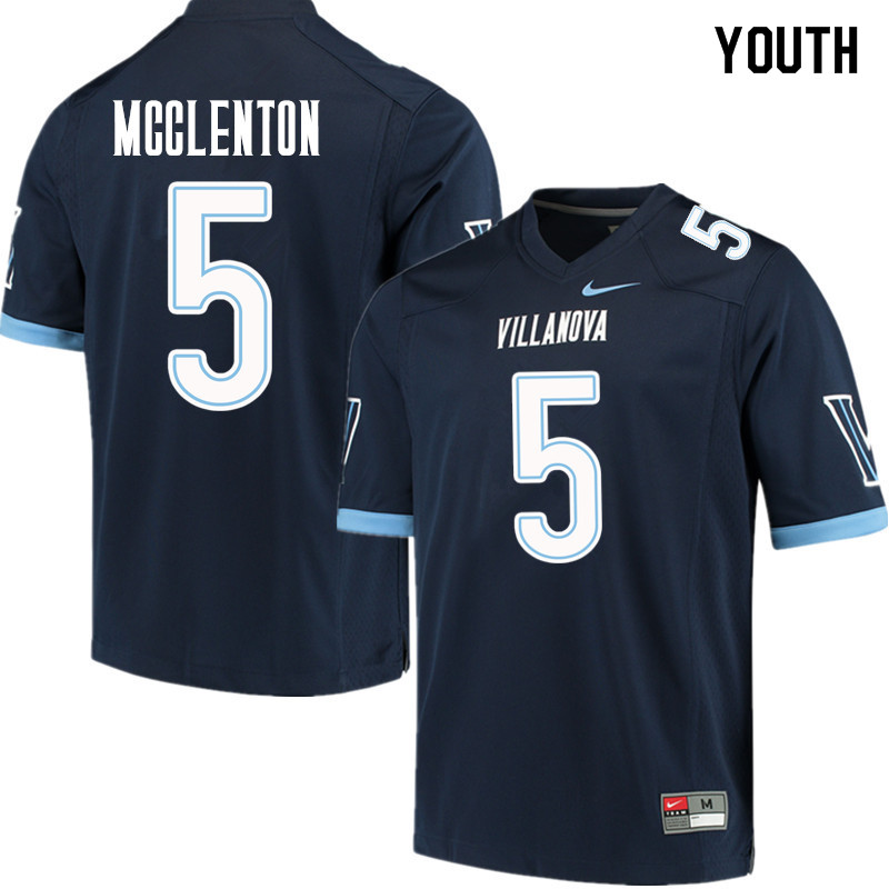 Youth #5 Jarrett McClenton Villanova Wildcats College Football Jerseys Sale-Navy - Click Image to Close